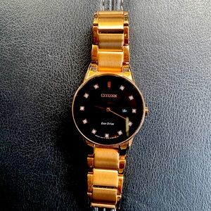 Real Gold plated Citizens watch with real diamonds! Like new! Zales Jewelry!